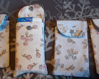All cotton floral handkerchiefs case