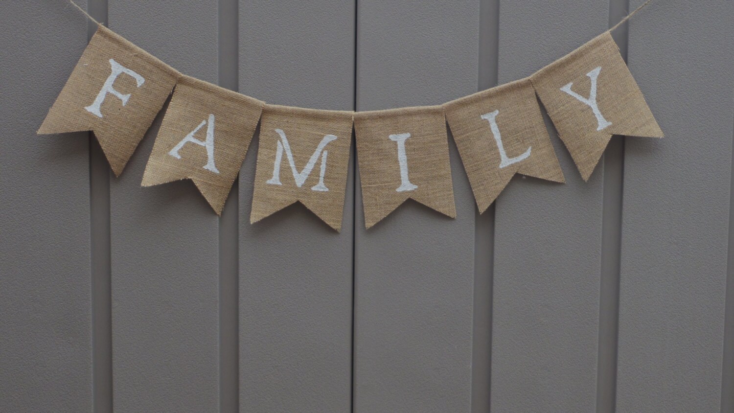 Family Banner Family Bunting Family Burlap Banner Burlap