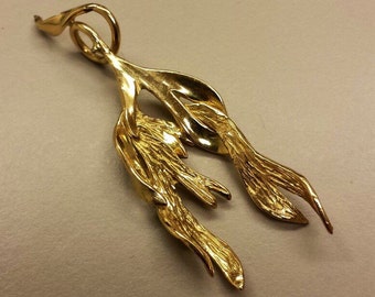 14K Yellow Gold "Leaves" Pendant