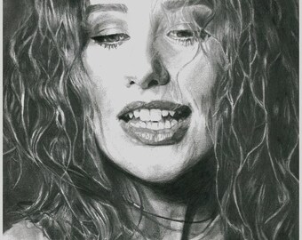 Tori Amos Realistic Pencil Portrait Print