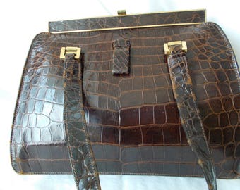 Vintage Lucille De Paris handbag. Genuine alligator.
