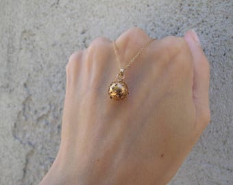 Antique 18k Yellow Gold Miniature Sputnik Etruscan Revival Charm Pendant