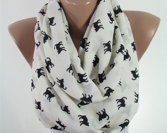 Cat Scarf Mothers Day Gift For Mom Pet Gift For Her Gift For Women For Cat Mom Cat Lover Gift Cat print Infinity Scarf Gift For Pet Lover