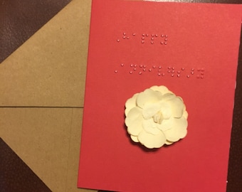 Happy Anniversary greeting card in Braille
