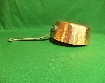 French copper pan, copper saute pan, copper saucepan, 2mm pan, tin lined copper, 18cm Francais stamp 1.2kg (ref 28)