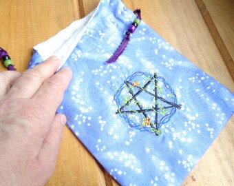Pentangle of Venus on Lavender - Tarot or Magic Purpose Bag