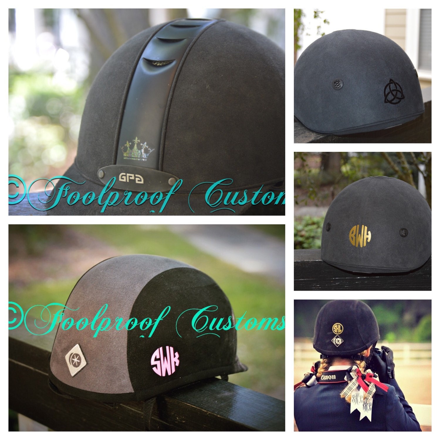 Custom Design Equestrian Riding Helmet Monogram2 per order