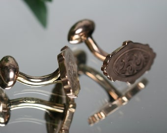 Antique Gold Filled Button Back Cufflinks - S & C