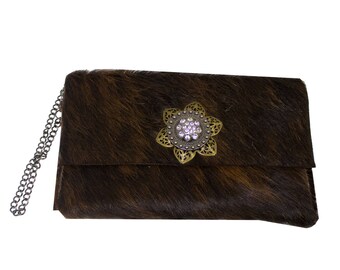 Custom Cow Hide Clutch