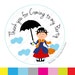 Mary Poppins Stickers, Thanks for coming to my Birthday Party. Mary Poppins Inspired PRINTED round Stickers, tags, Labels A982