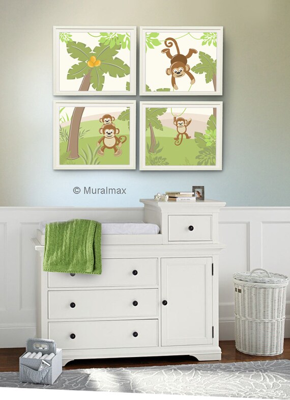 MONKEY Nursery Baby Boy Nursery Decor Jungle Monkey Nursery