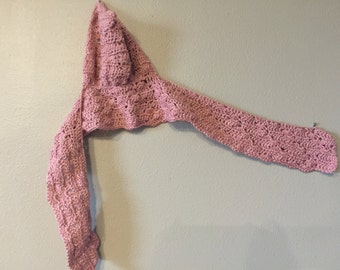 Handmade crochet Hat with attached scarf