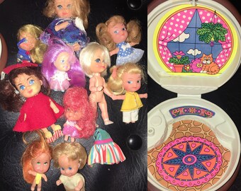 Vintage 1960's LOT of 10 LITTLE KiDDLES Lilac & COOKIE Case Mod Mini Mattel Doll