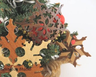 Wooden Snowflake,Snowflakes Ornament Star ,Garland , Snowflakes, Decorations Christmas Yule Hanukkah Grahtoe