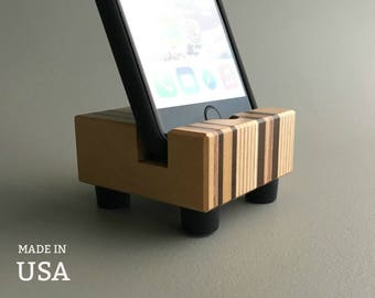Wood iPhone Charging Stand, iPhone 5 Dock, iPhone 5 Stand, iPhone 5 Holder, iPhone 6 Stand, iPhone 6 Dock, iPhone 6 Docking Station