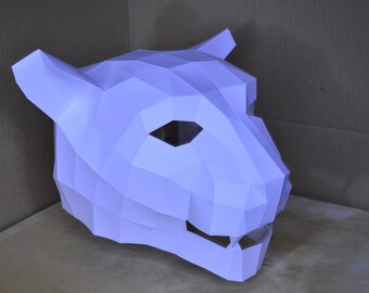 Leopard Mask . The Paper Mask . Low Poly . Fancy dress . Pary colthes