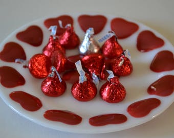 Red Hearts Candy Dish/ Plate