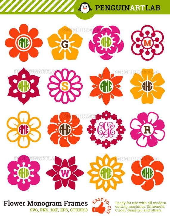 Free Free 158 Monogram Silhouette Flower Svg SVG PNG EPS DXF File