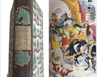 Vintage Book, 1945 Black Beauty, Anna Sewell, Hardcover, Illustrated Junior Library, Childrens Book, Horse Story,