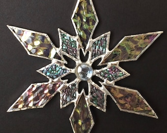 stained glass snowflake suncatcher (design 31B)