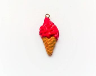 charm 1 x glass Italian Red greed