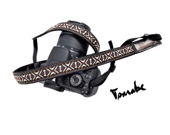 DSLR Camera Strap / Nikon / Canon / Sony shoulder camera strap for men and women / tribal design / by Tsarabe