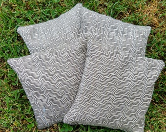 Set of 4 All Weather Double Stitched - White and Gray Cornhole Bags