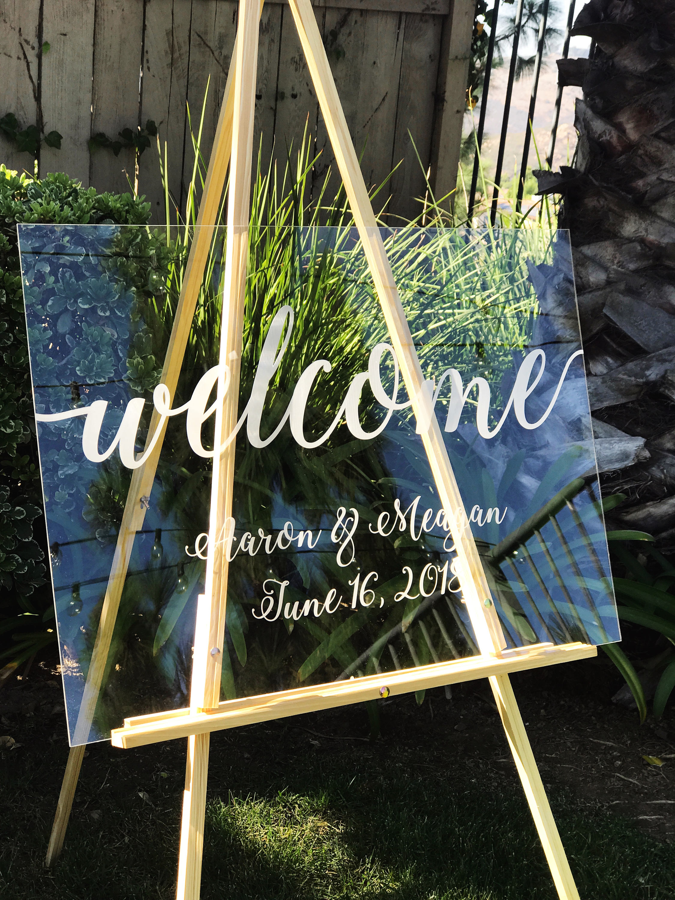 Clear Wedding Welcome Sign, Wedding Signs, Personalized Sign Modern Wedding Decoration Sign ...