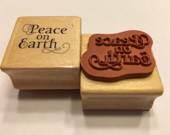 Peace on Earth rubber stamp, 25 mm (BB4/7)