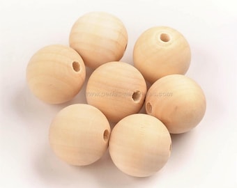 8/10/12/15/18/20/25/30mm-10 ou 100 Perles Bois au Choix
