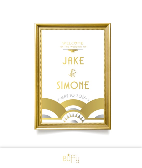 Items similar to The ALICE . Welcome Wedding Sign Ceremony . Art Deco
