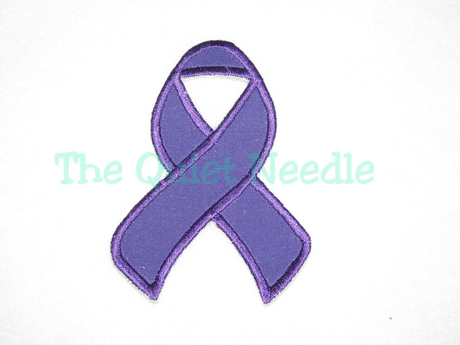 Purple Alzheimers Disease Awareness Ribbon Iron On Cancer