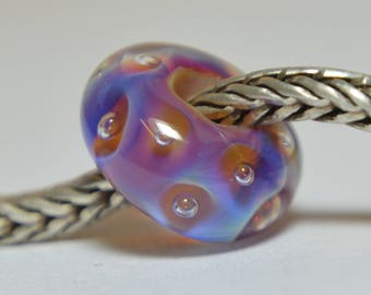 Unique Handmade Lampwork Glass European Charm Bead - SRA - Fits all charm bracelets - Silver Core Options