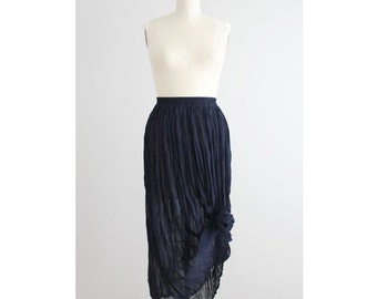 crinkle skirt | textured skirt | sheer navy blue skirt