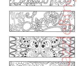 diy bookmark printable coloring page zentangle inspired you are beautiful zendoodle doodle - Free Mothers Day Coloring Pages 2 diy bookmark printable coloring page zentangle inspired you are beautiful zendoodle doodle - Free Mothers Day Coloring Pages 2