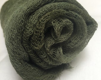 One Meter of Hand Dyed Lightweight Open Weave Cotton Gauze/Scrim for nuno felting or swaddling.