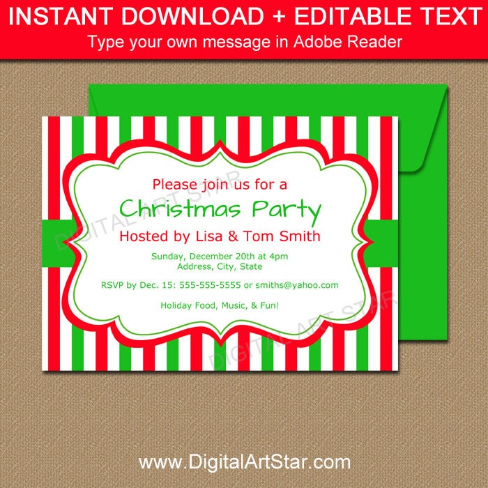 christmas printable invitations