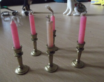 antique set of 6 candlebras / candle-sticks