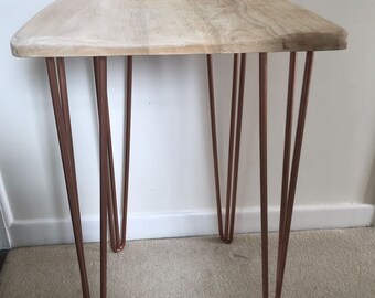 Hairpin leg rose gold stool