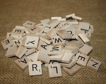 100 Wood Scrabble Tiles - item #1120