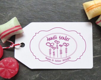 Stamp with your names heart flower