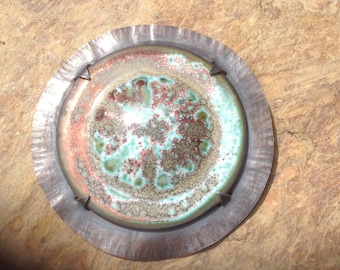 Copper enamel,pendant ,torch fired,necklace,handmade