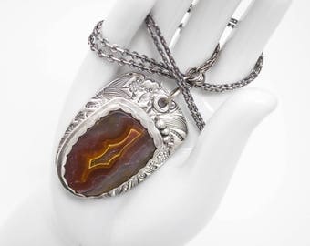 Laguna Agate Fine Silver Necklace #2