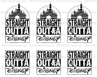 Distreesed Disney castle svg - Distreesed Straight Outta Disney castle digital clipart for Design or more, files download svg, png, dxf