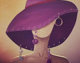 Lady vintage jewellery, earrings