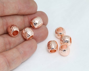 Inner 6,3mm Rose Gold Spacer Beads , Bracelet Charms, Rose Gold Beads, ROSE113