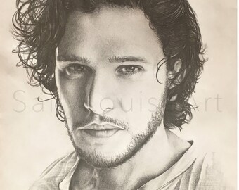 Prints Kit Harington Drawing