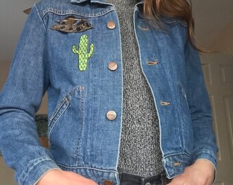 Restored Vintage Western Denim Jacket size small