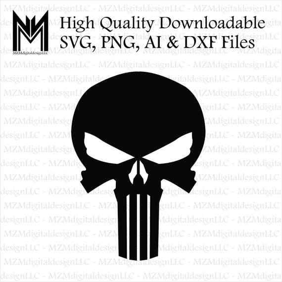 Download Free SVG Punisher Skull svg png ai and dxf Files For Commercial fr...