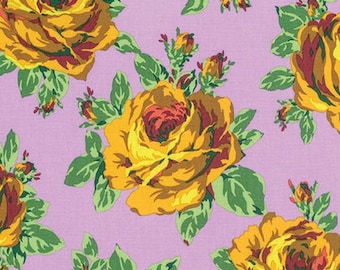 SALE Amy Butler Eternal Sunshine Rose Lore in Violet - Summer Fabric by the Yard - Floral Fabric - Clearance Boho Quilt Fabric Cotton